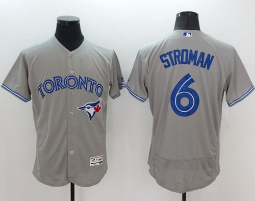 Blue Jays #6 Marcus Stroman Grey Flexbase Authentic Collection Stitched MLB Jersey